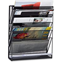 Relaxdays Revistero de Pared- Metal- Negro- 10.5x32.5x40.5 cm